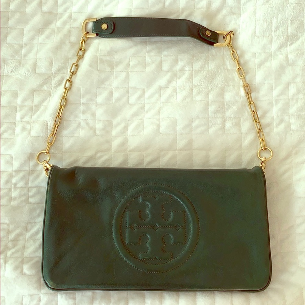 Emerald Tory Burch Bombe Reva Clutch
